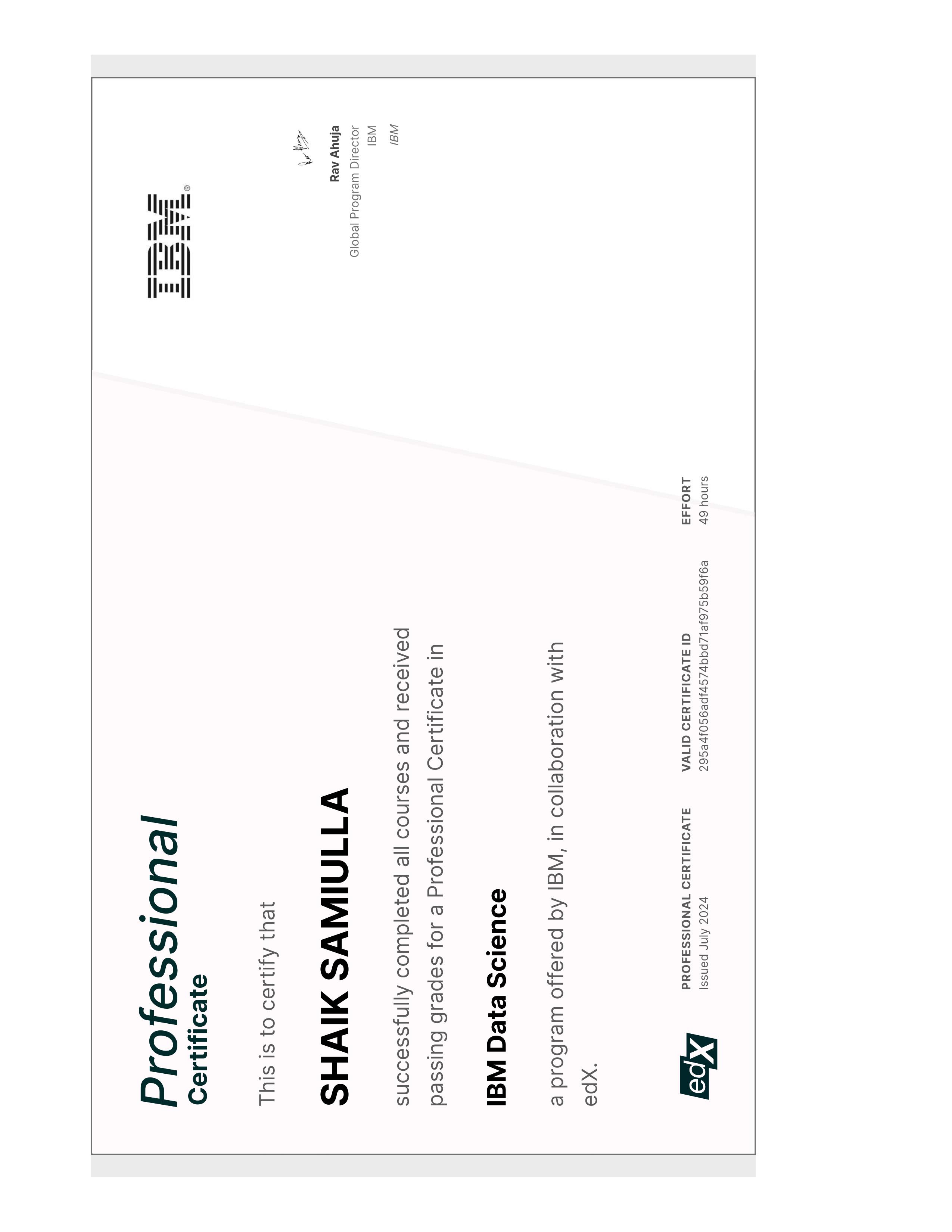 Professional Certificate IBM Data Science